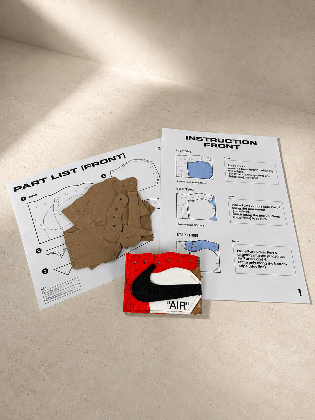 AJ1 Off-White Inspired Card Holder — Leather Pattern (PDF) - ChaseShiel