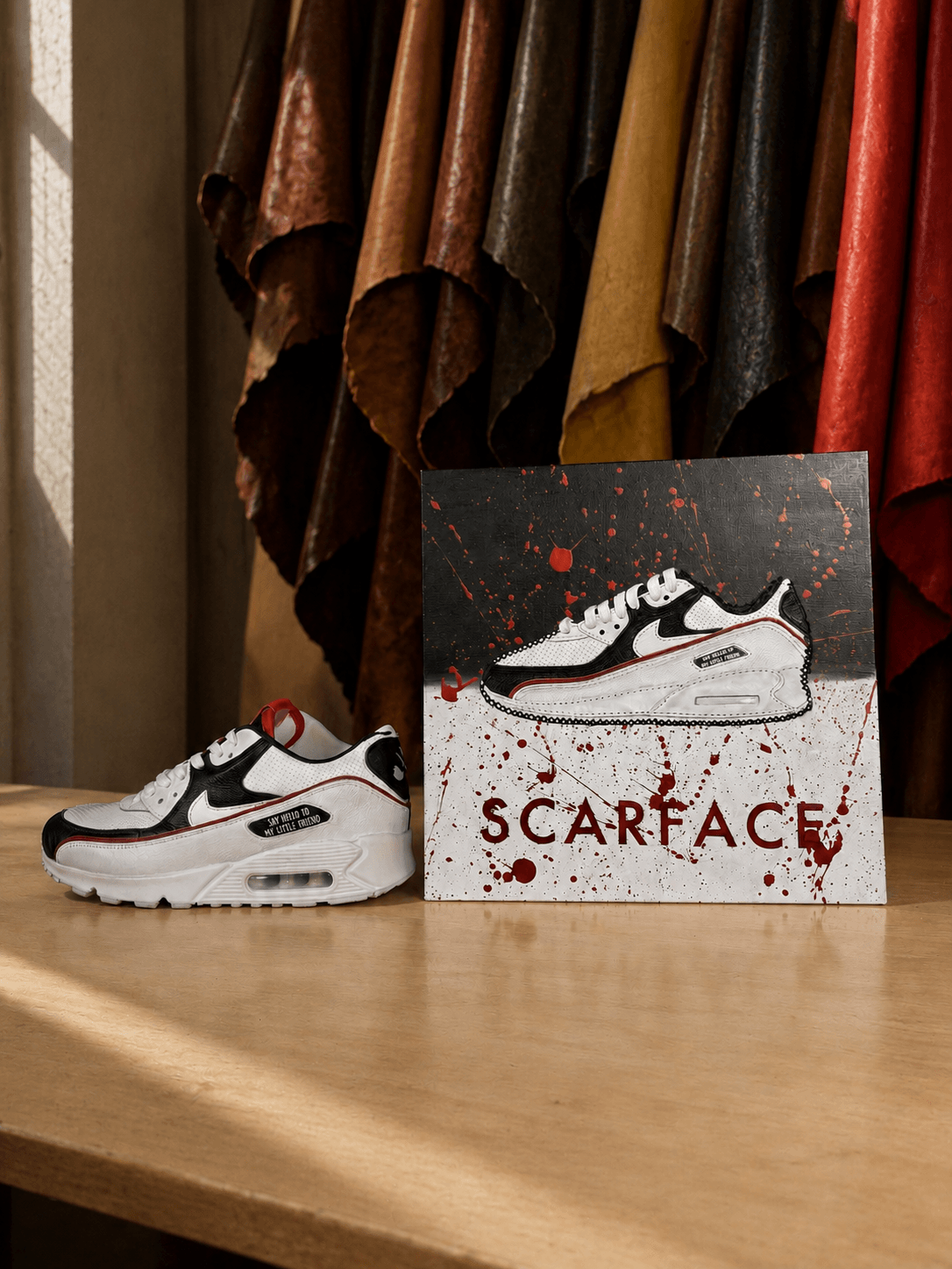 Custom Air Max 90 sneaker with the sneaker artwork