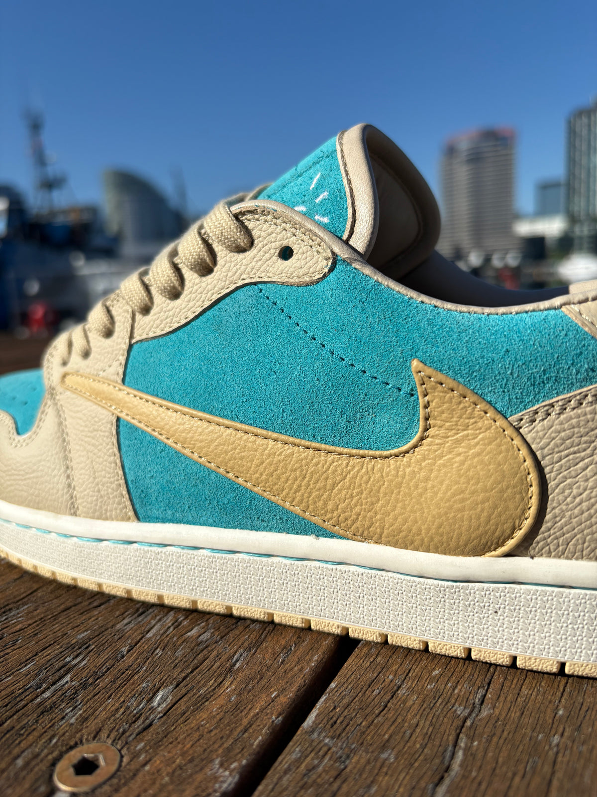 Custom AJ1 Low TS Sail/Blue — Subscriber Release