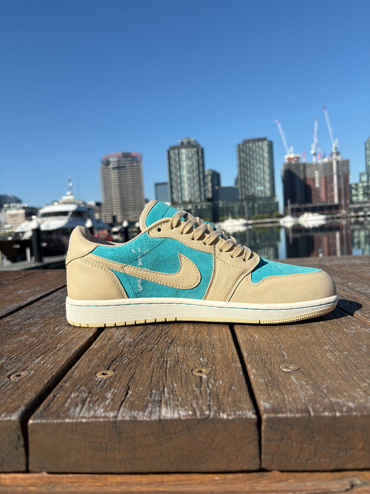 Custom AJ1 Low TS Sail/Blue — Subscriber Release