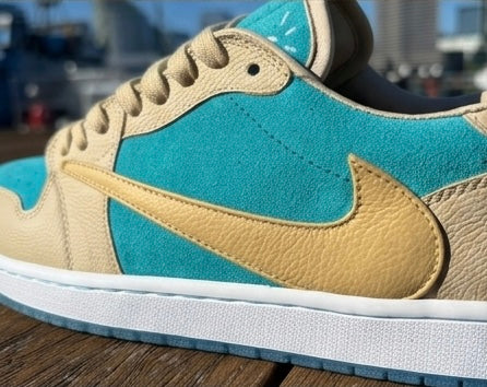 Custom AJ1 Low TS Sail/Blue — Subscriber Release