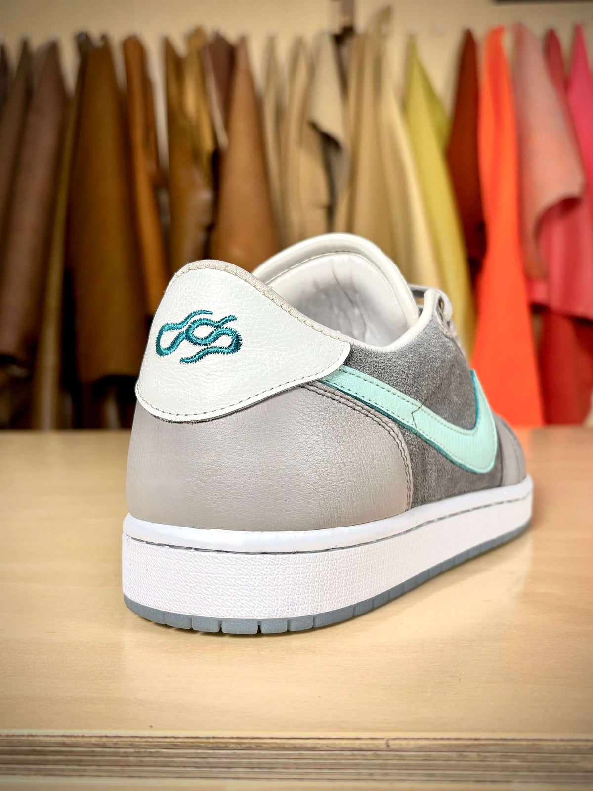 Custom ‘Grey/Turquiose’ Air Jordan 1 Low - Size 10 US (Archive Sale)