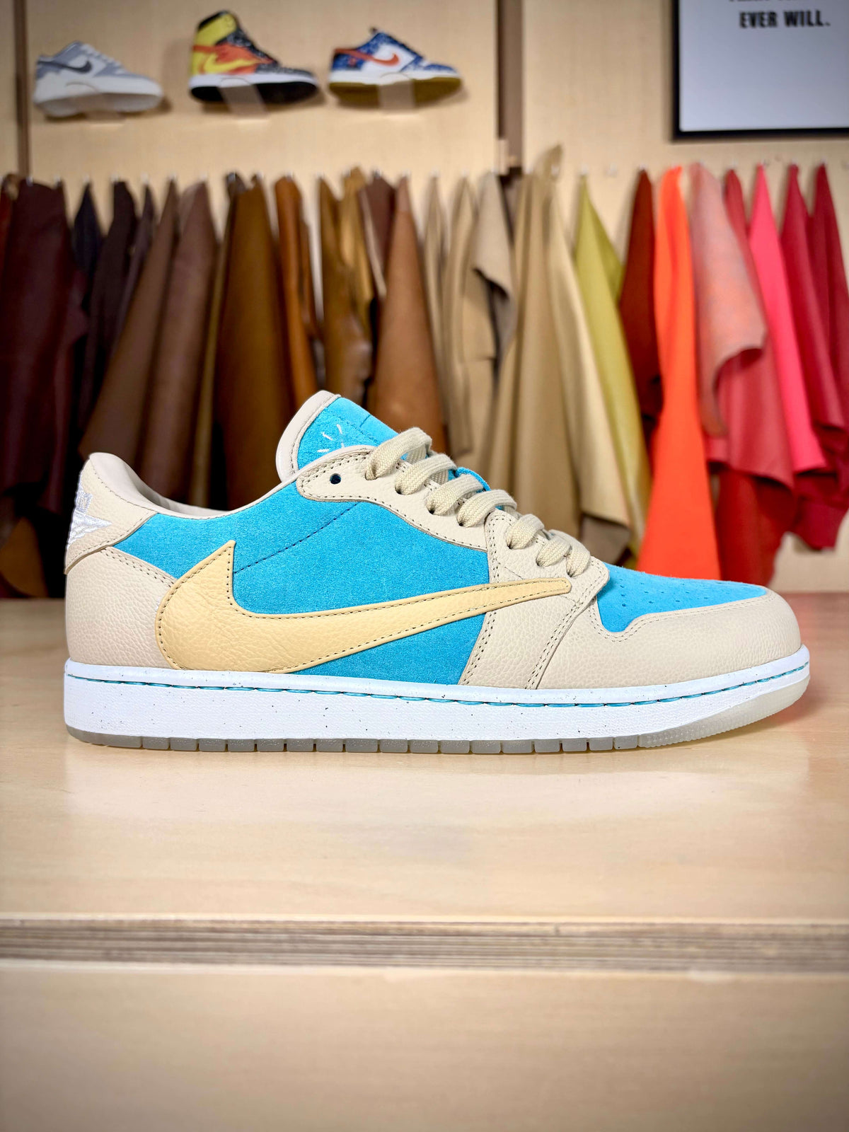 Custom ‘Sail/Coral Blue’ Air Jordan 1 Low TS - Size 10 US (Archive Sale)