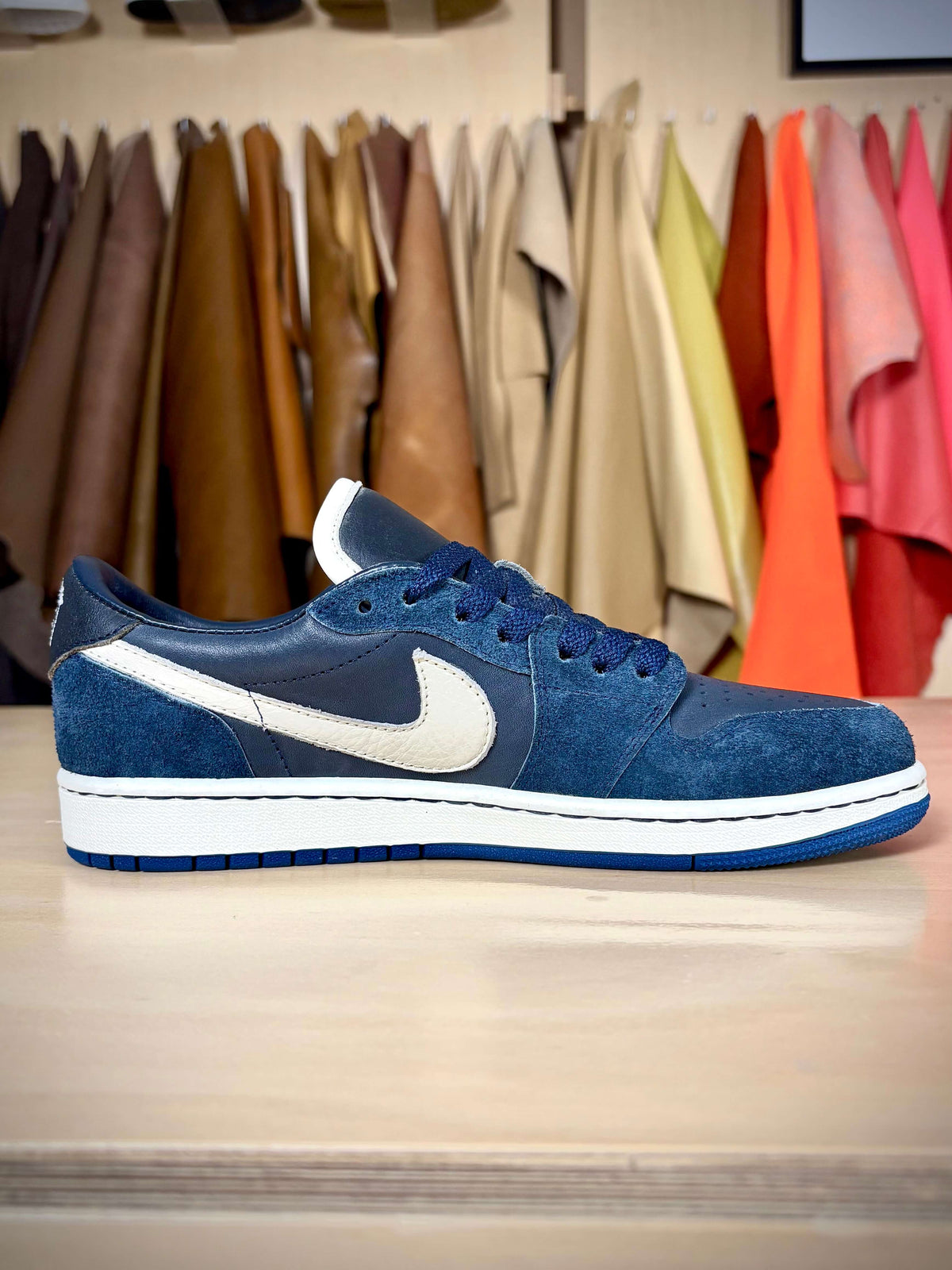 Custom ‘Navy/Cream’ AJ1 Low TS - Size 7.5 US (Archive Sale)