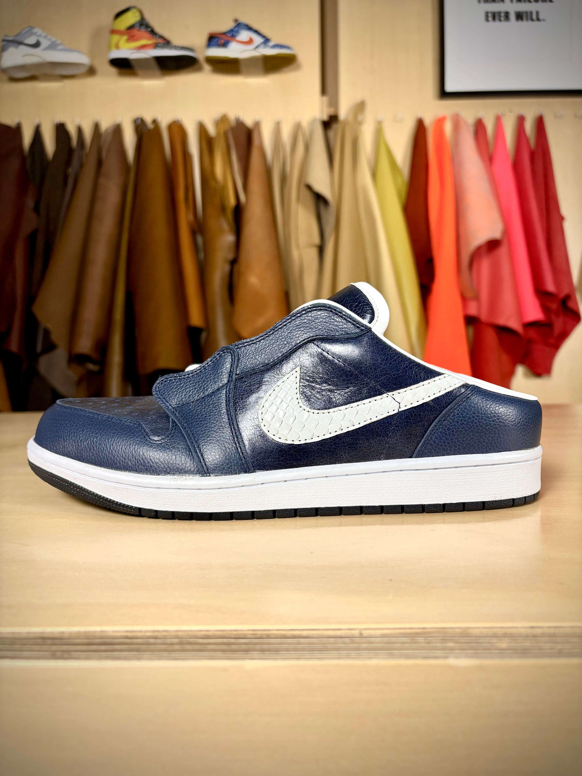 Custom ‘Navy Mule’ Air Jordan 1 Low Mule 'Pattern Sample' - Size 10 US (Archive Sale)