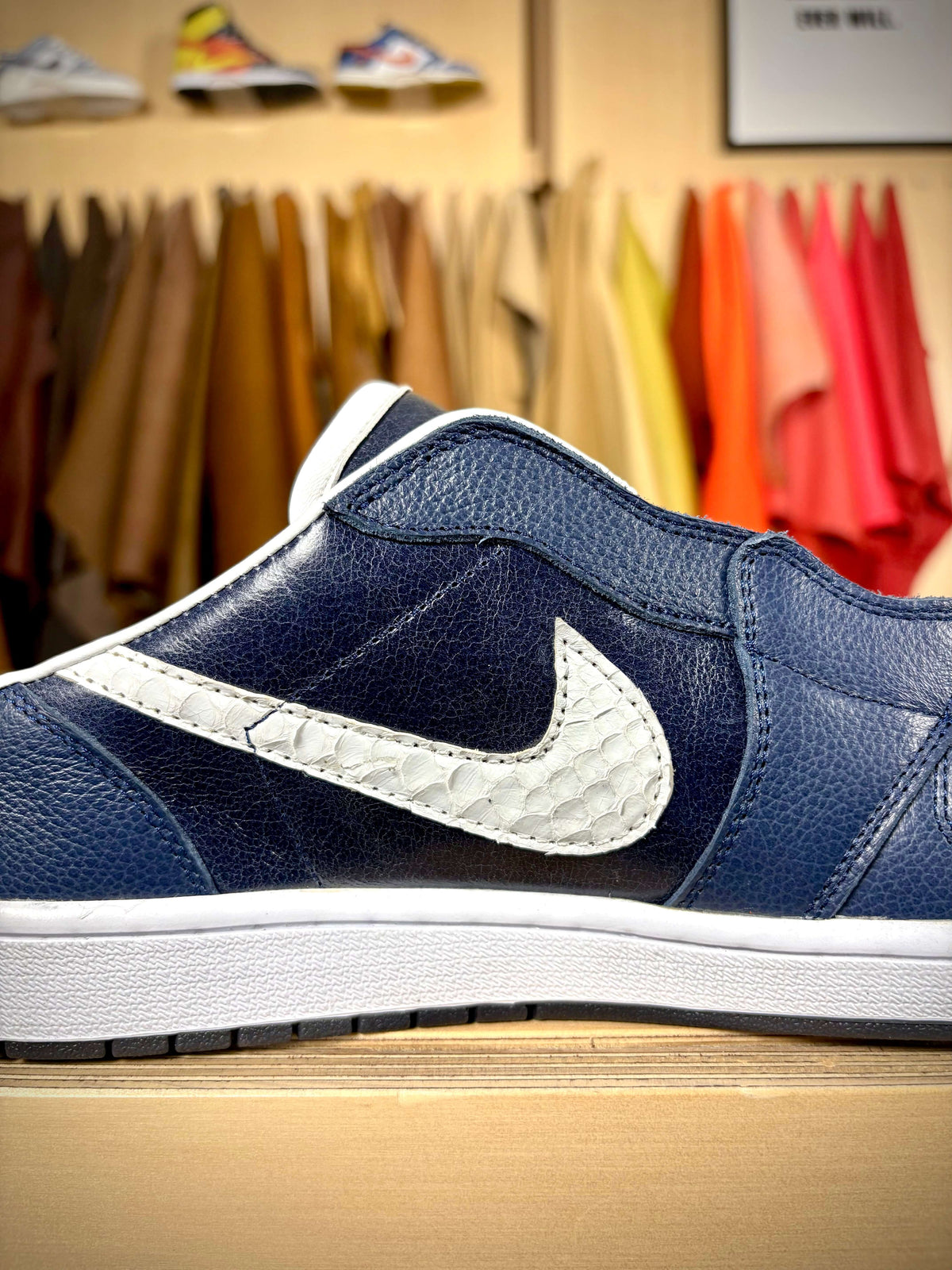 Custom ‘Navy Mule’ Air Jordan 1 Low Mule 'Pattern Sample' - Size 10 US (Archive Sale)