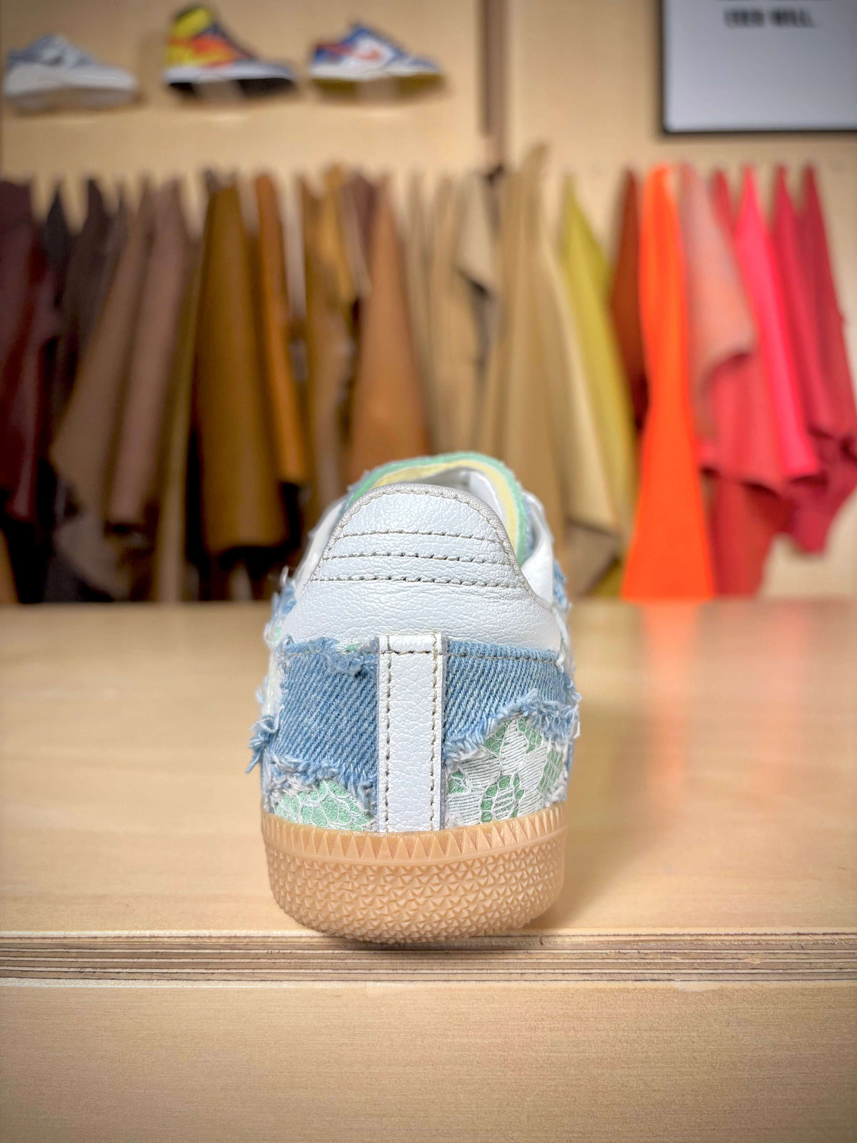 Custom ‘Denim, Lace &amp; Mint’ adidas Samba - Size 7 US wmns (Archive Sale)