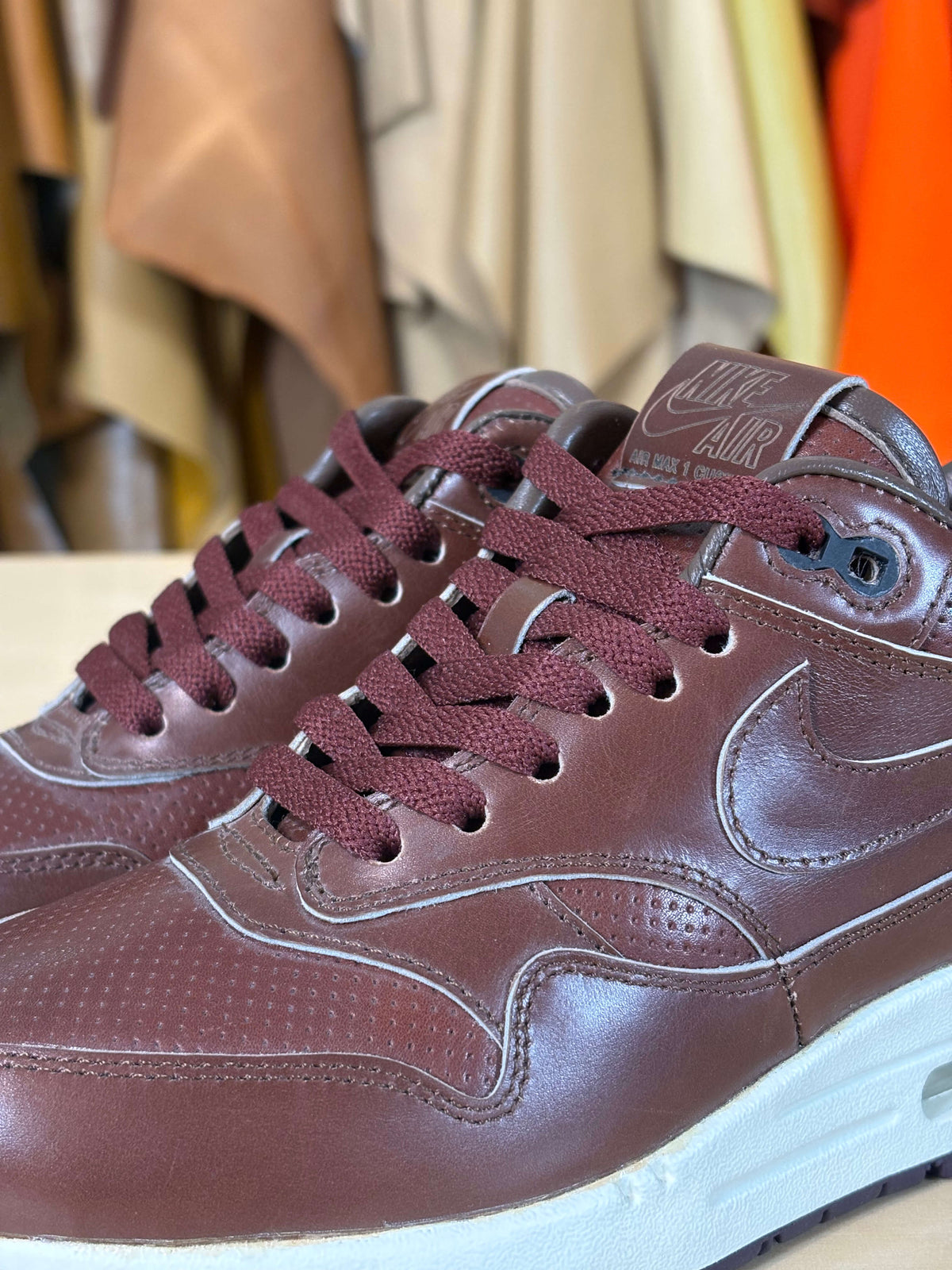 Custom ‘Oxblood’ Air Max 1 - Size 5 US Men's/6.5 US Women's (Archive Sale)
