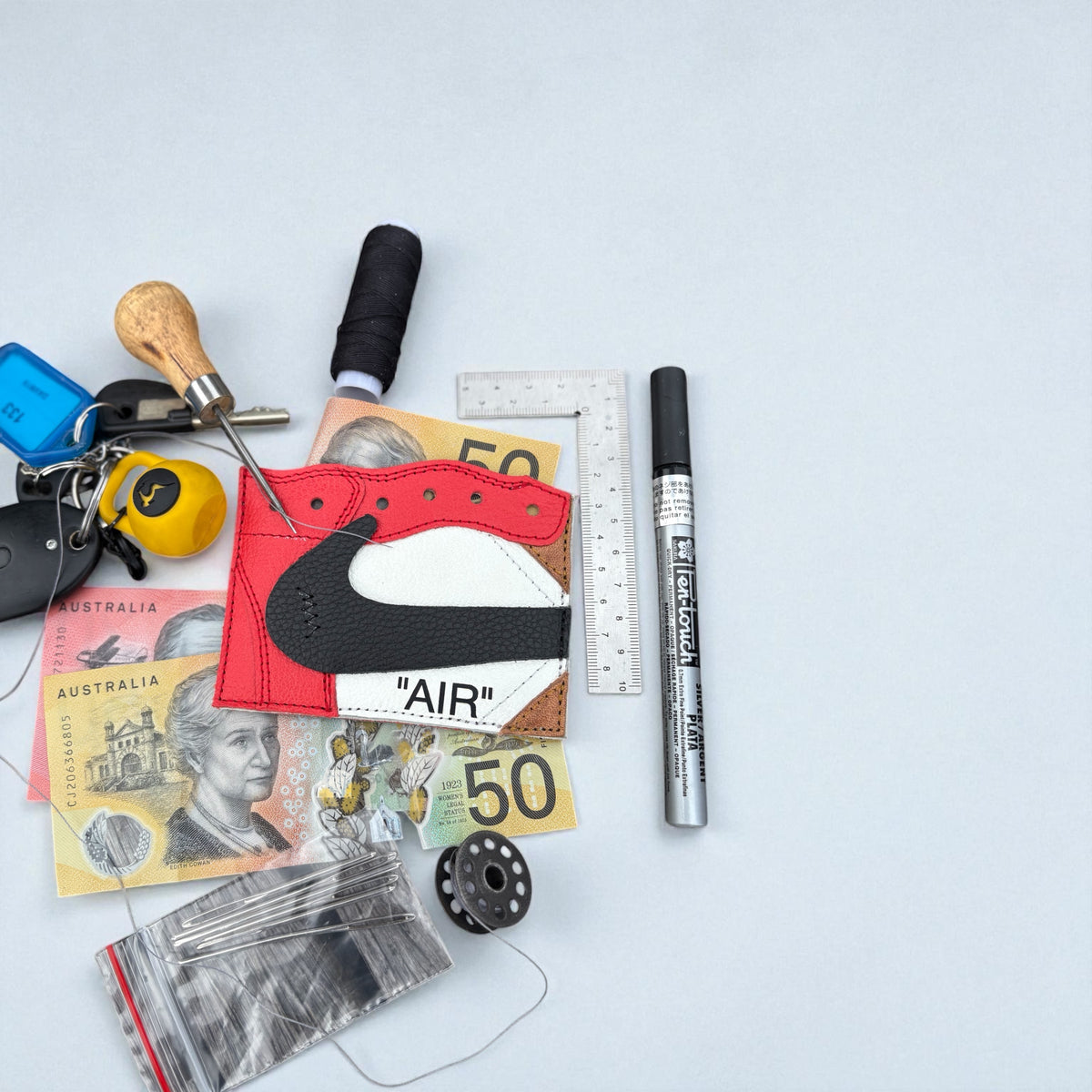 AJ1 “Chicago” Off-White Inspired Sneaker Wallet Card Holder - ChaseShiel